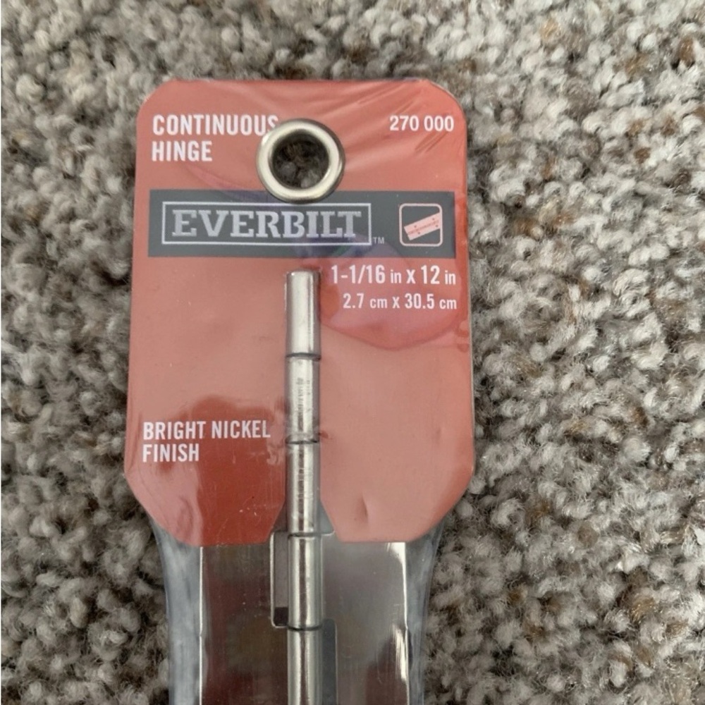 Bright Nickel Continuous Hinge - Silver